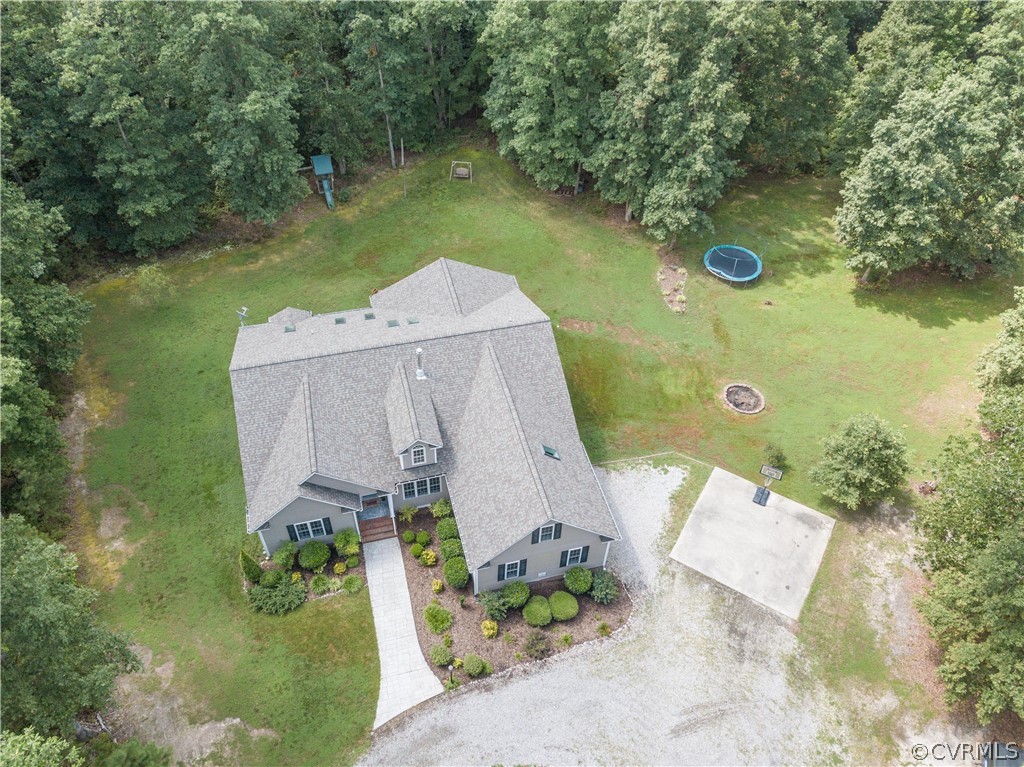 4625 Treely Road Chester, VA 23831 - Photo 43 of 50 an aerial view of a house with a yard basket ball court and outdoor seating