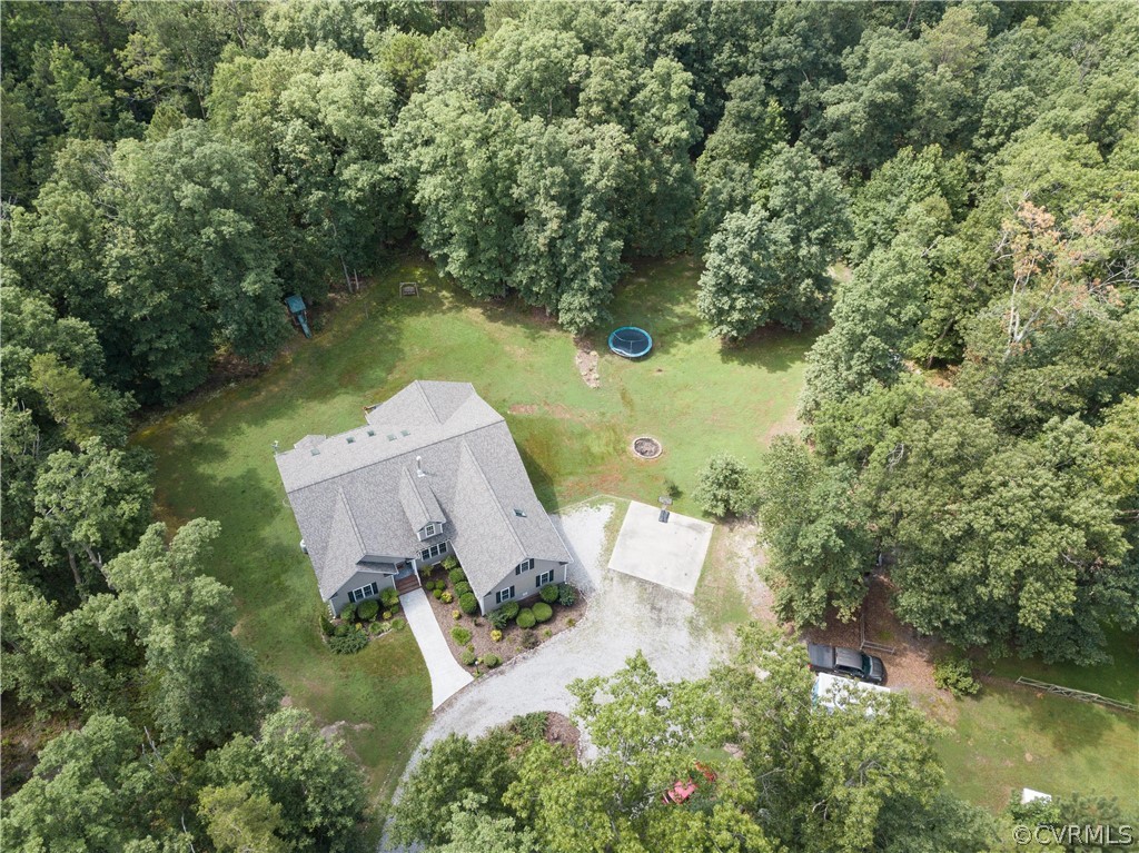 4625 Treely Road Chester, VA 23831 - Photo 44 of 50 an aerial view of a house with a yard and lake view