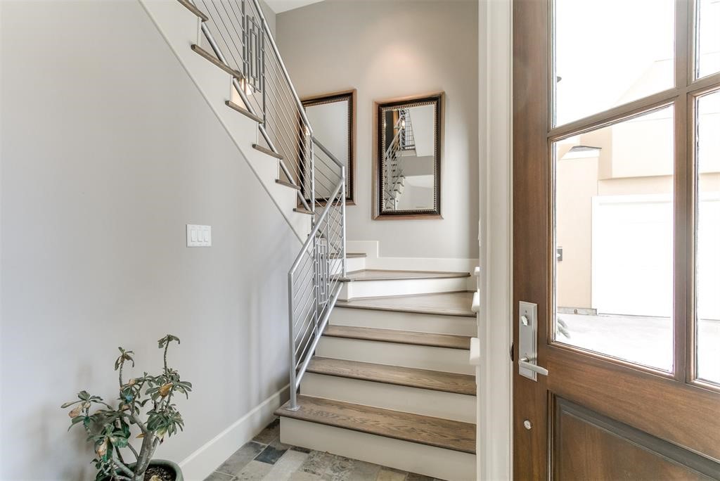 1408 Vermont Street, Unit C Houston, TX 77006 - Photo 12 of 23 a view of stairs with wooden floor and stairs