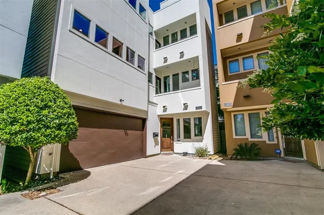 a front view of a multi story building