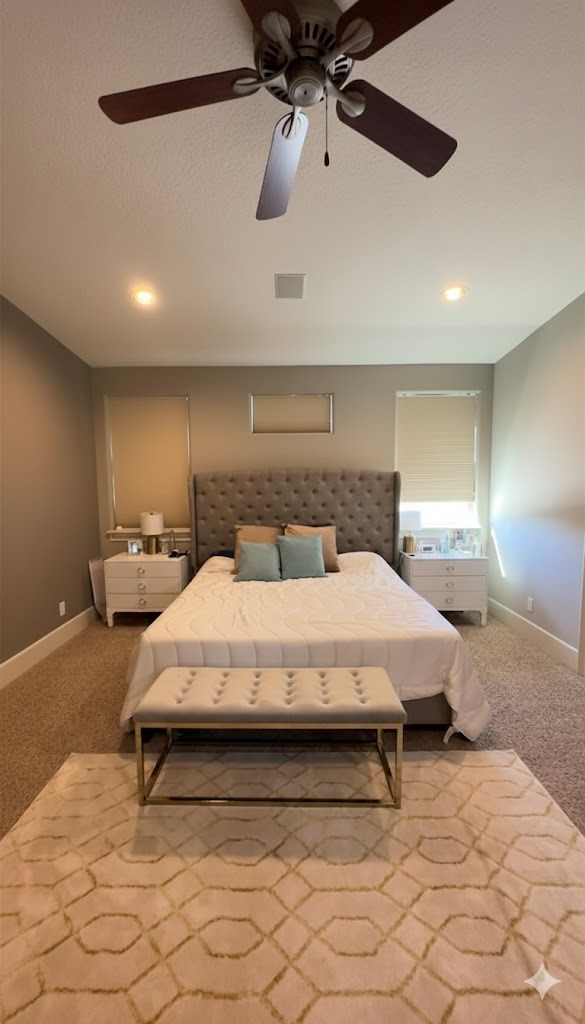 1408 Vermont Street, Unit C Houston, TX 77006 - Photo 21 of 23 a bedroom with a bed and ceiling fan