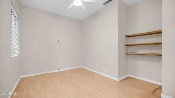 an empty room with a window