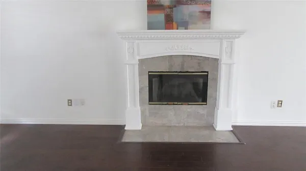a living room with a fireplace