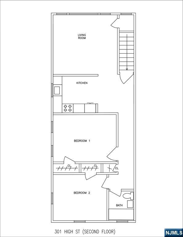 301 High Street, Unit 2 North Arlington, NJ 07031 - Photo 10 of 10 a picture of a floor plan