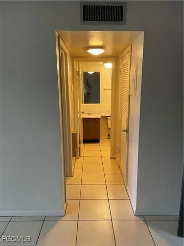 a view of a bathroom with a bathtub