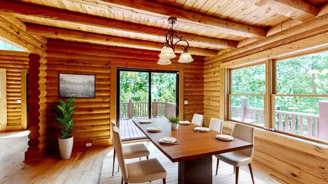 a view of room with wooden floor and a floor to ceiling window