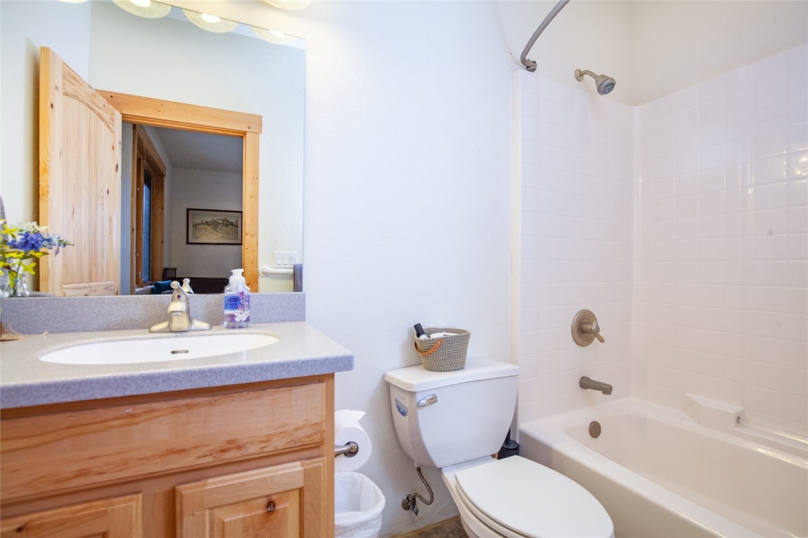 301 Polaris Road Fairplay, CO 80440 - Photo 28 of 35 a bathroom with a sink a toilet and shower