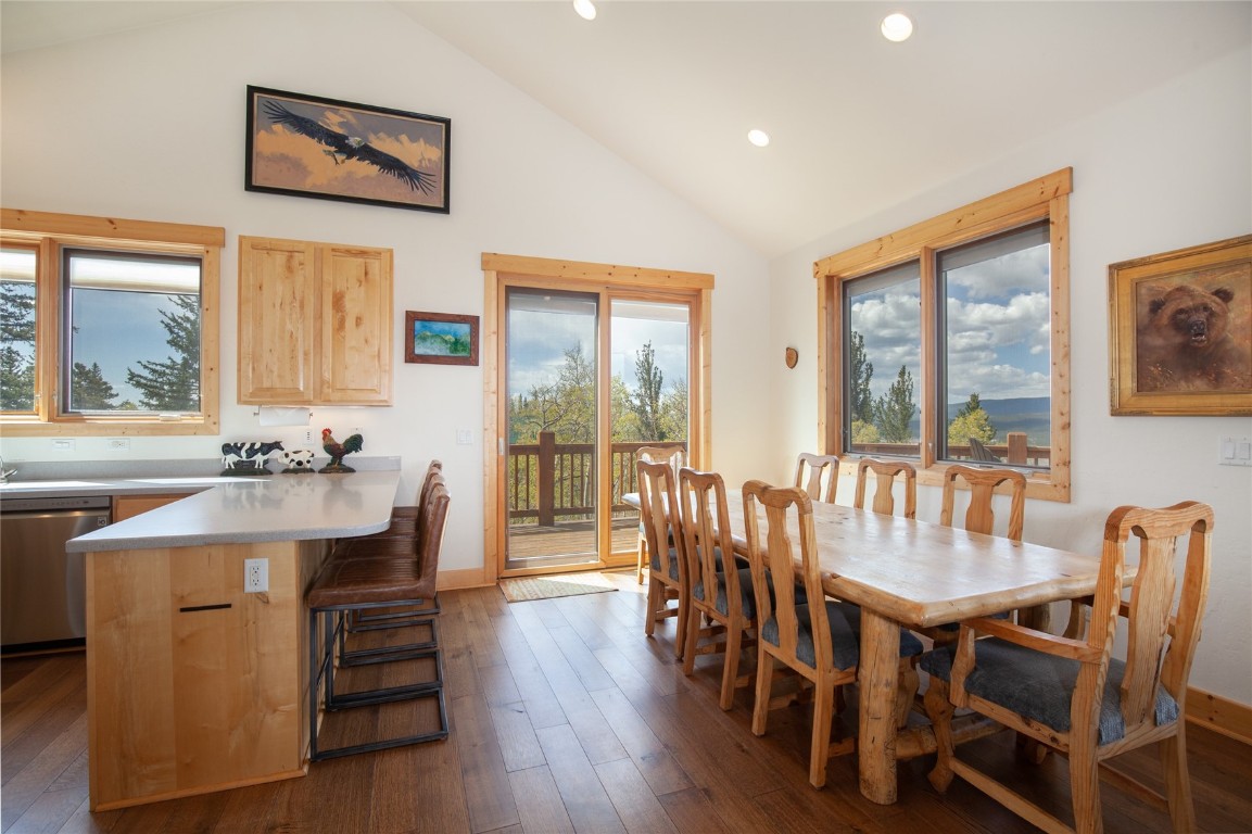 301 Polaris Road Fairplay, CO 80440 - Photo 9 of 35 a view of a a dining room with furniture window and wooden floor