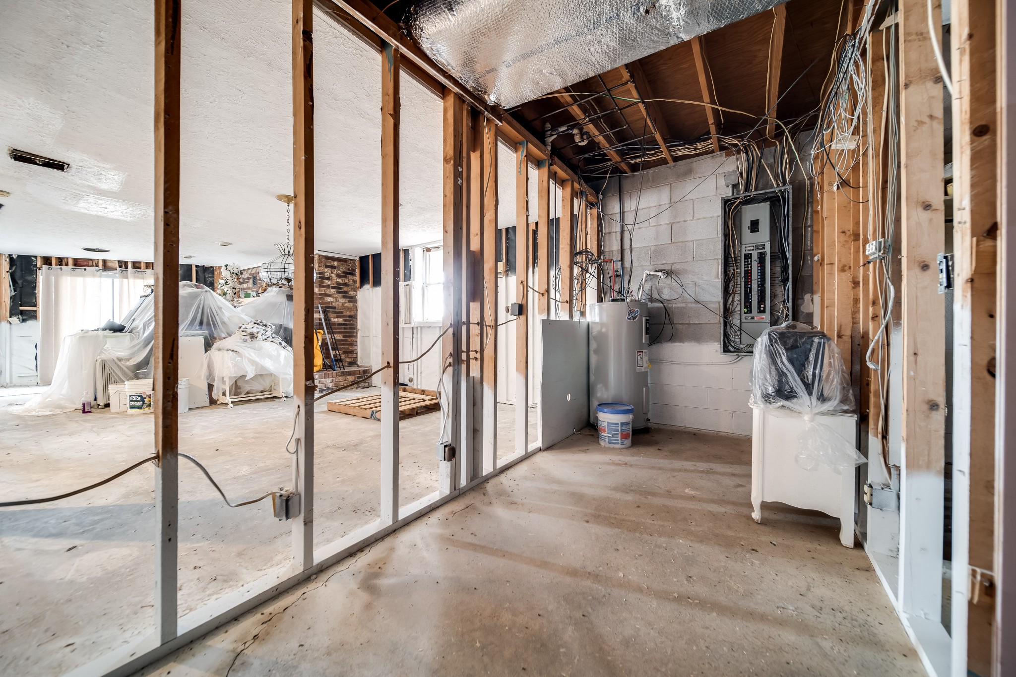 6040 New Cut Road Springfield, TN 37172 - Photo 28 of 37 a view of a hallway with wooden cabinets