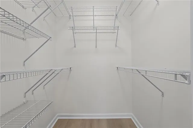 a view of small space with racks on the wall