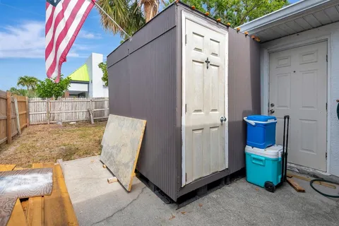 a view of outdoor space deck and kitchen