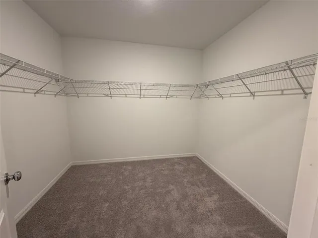 a view of a room with racks on the wall