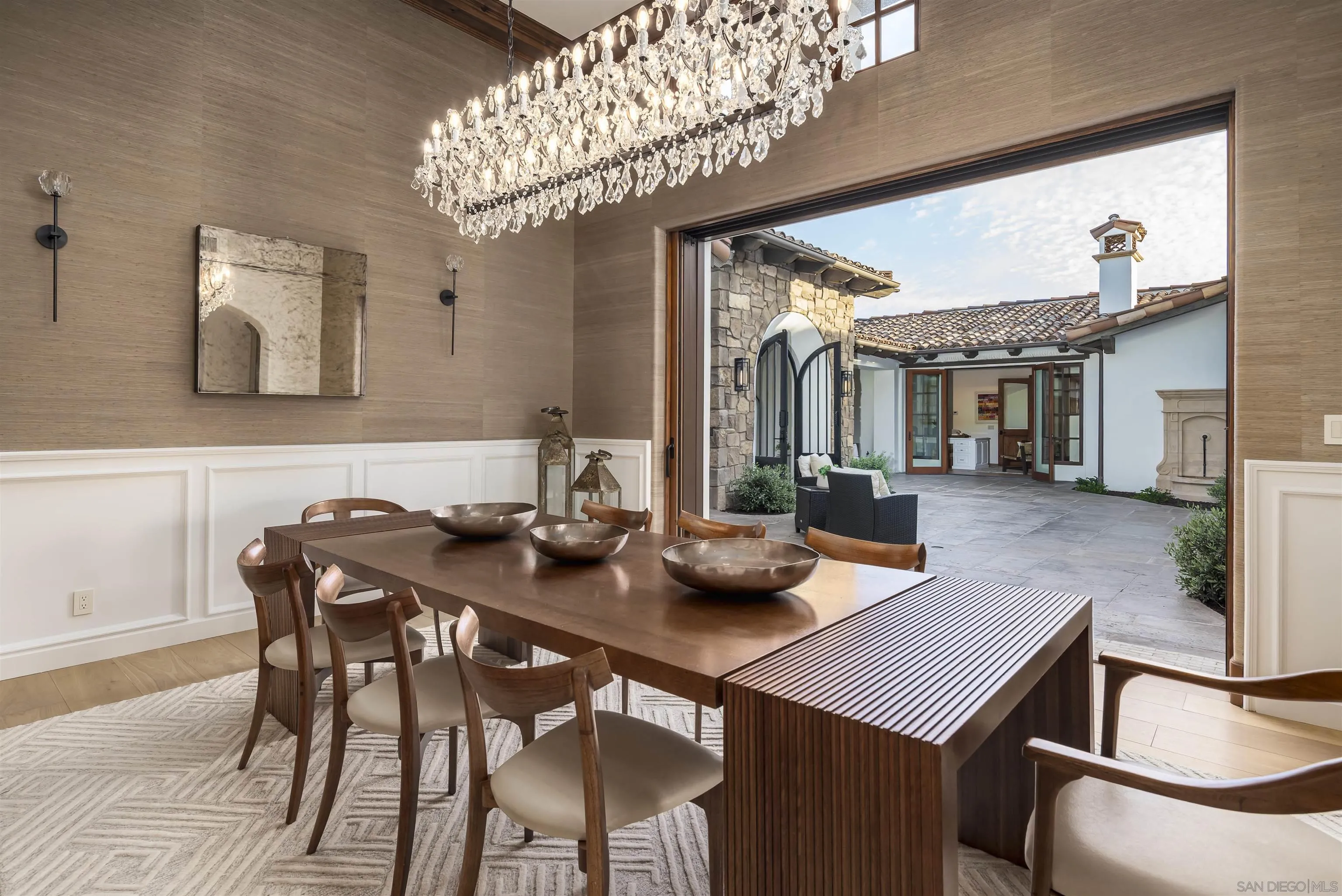8415 Run Of The Knolls Court San Diego, CA 92127 - Photo 10 of 39 a view of a dining room with furniture and wooden floor