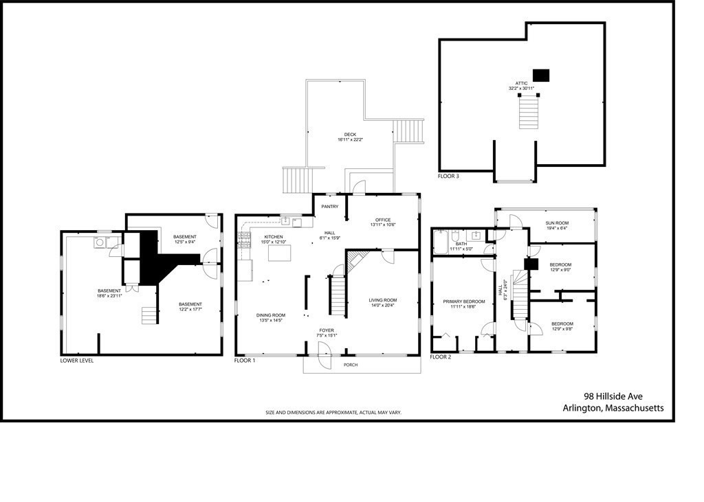 98 Hillside Avenue Arlington, MA 02476 - Photo 36 of 36 a black white and white photo of a living room