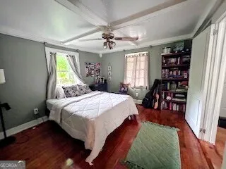 a room with a table and a lamp