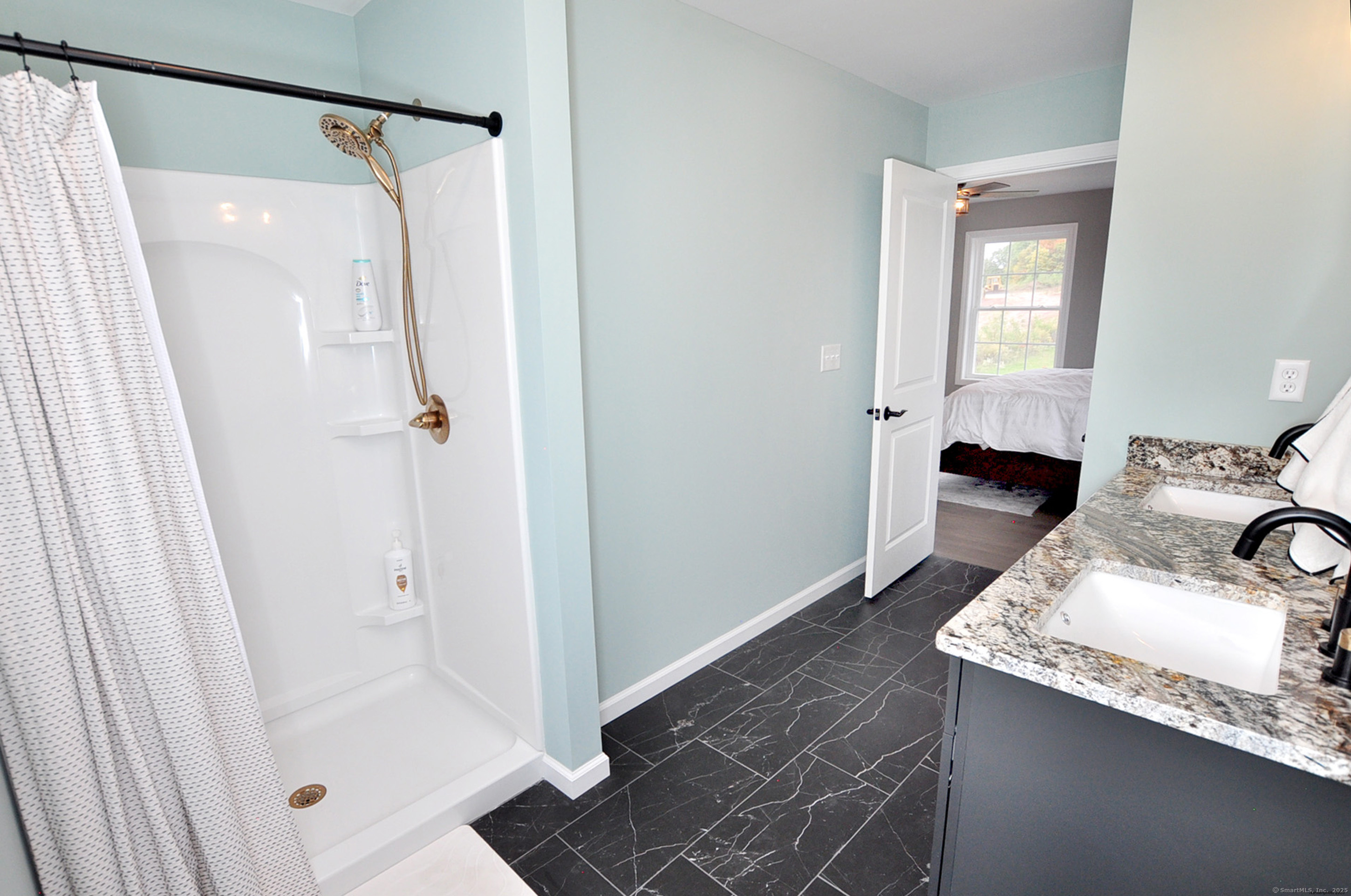 34 West River Road East Windsor, CT 06088 - Photo 23 of 31 a bathroom with a granite countertop sink and a mirror