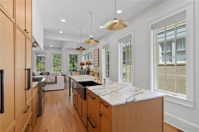 a view of living room with furniture and a window