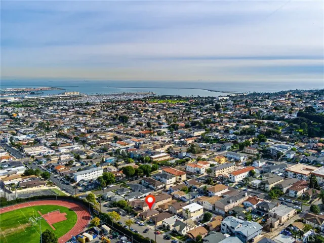 an aerial view of multiple house