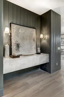 a view of kitchen with wooden floor