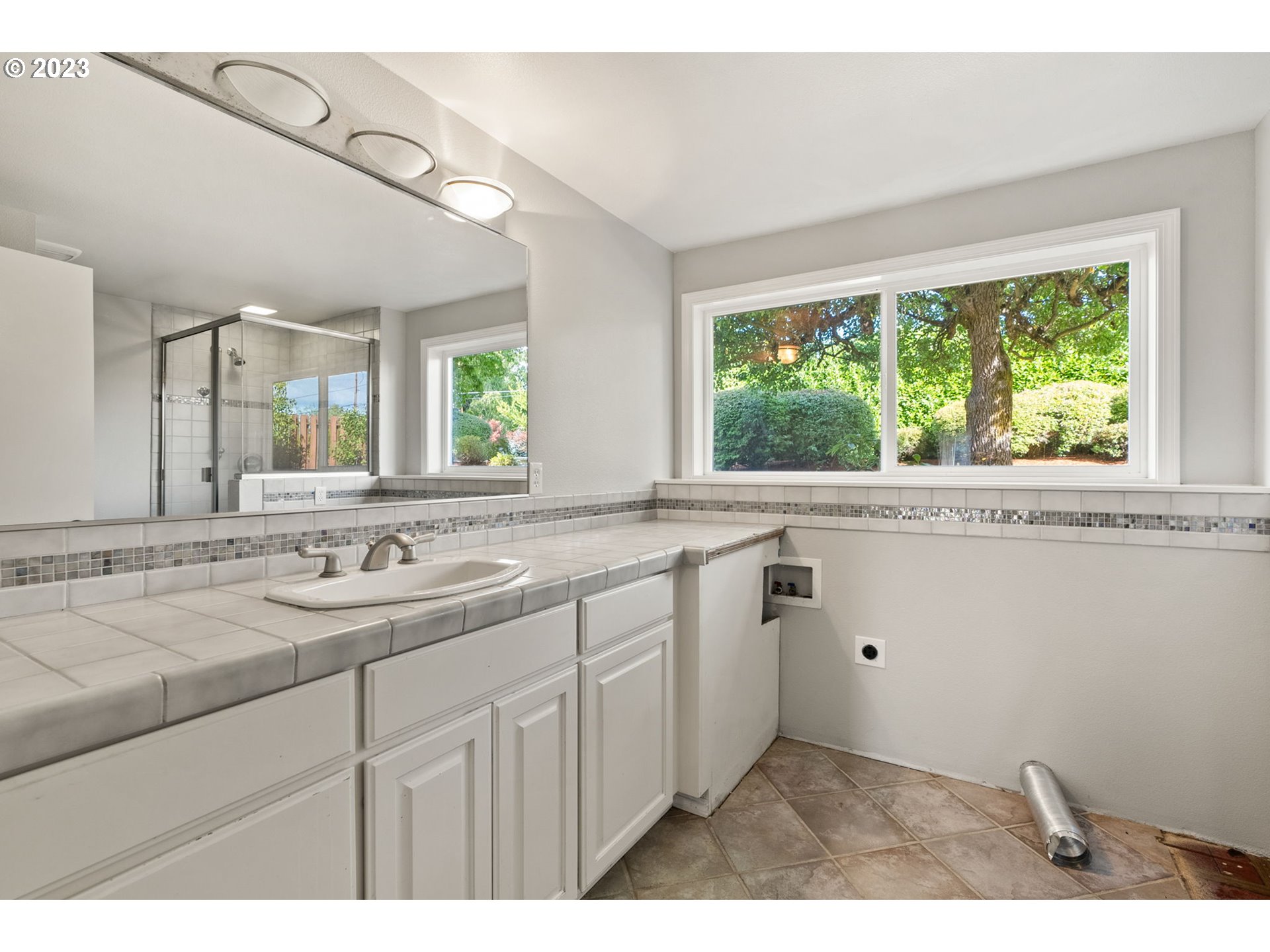 31170 Southwest Firdale Road Cornelius, OR 97113 - Photo 32 of 46 a bathroom with a sink and a large mirror