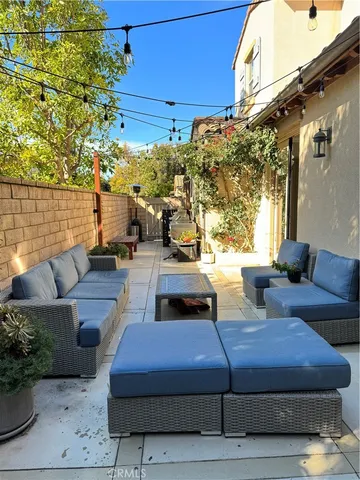 a outdoor space with lots of furniture