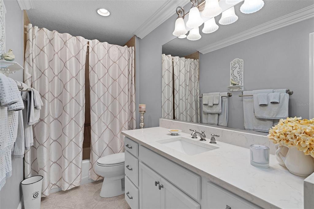 2211 Bachman Path The Villages, FL 32162 - Photo 32 of 60 a bathroom with a sink a toilet and a large mirror