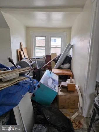 a view of a room with shelves