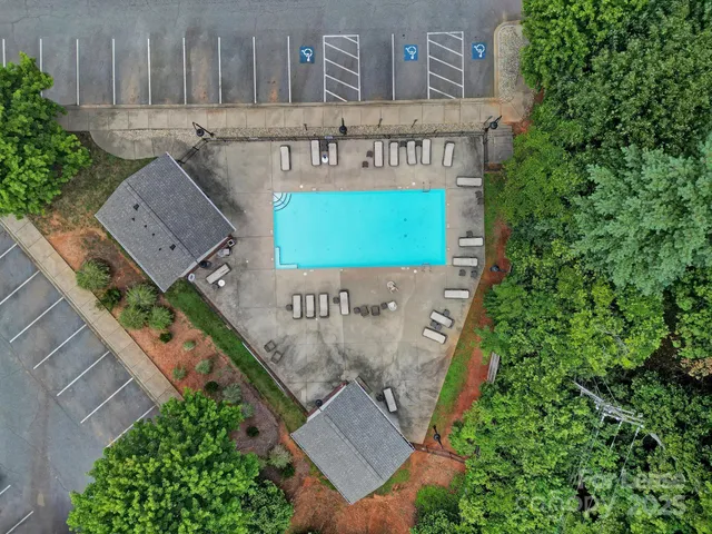 an aerial view of a house