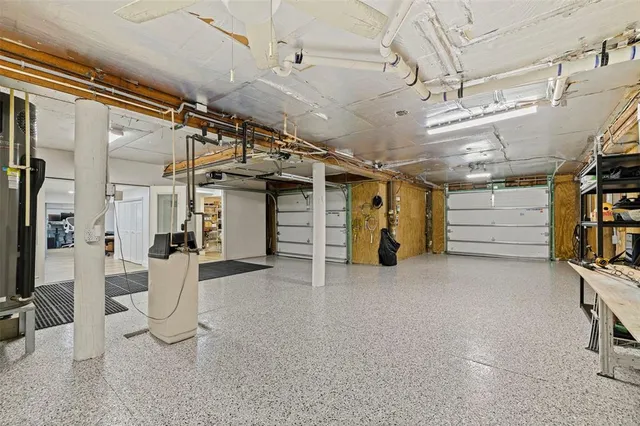 a view of a storage room with a flat screen tv