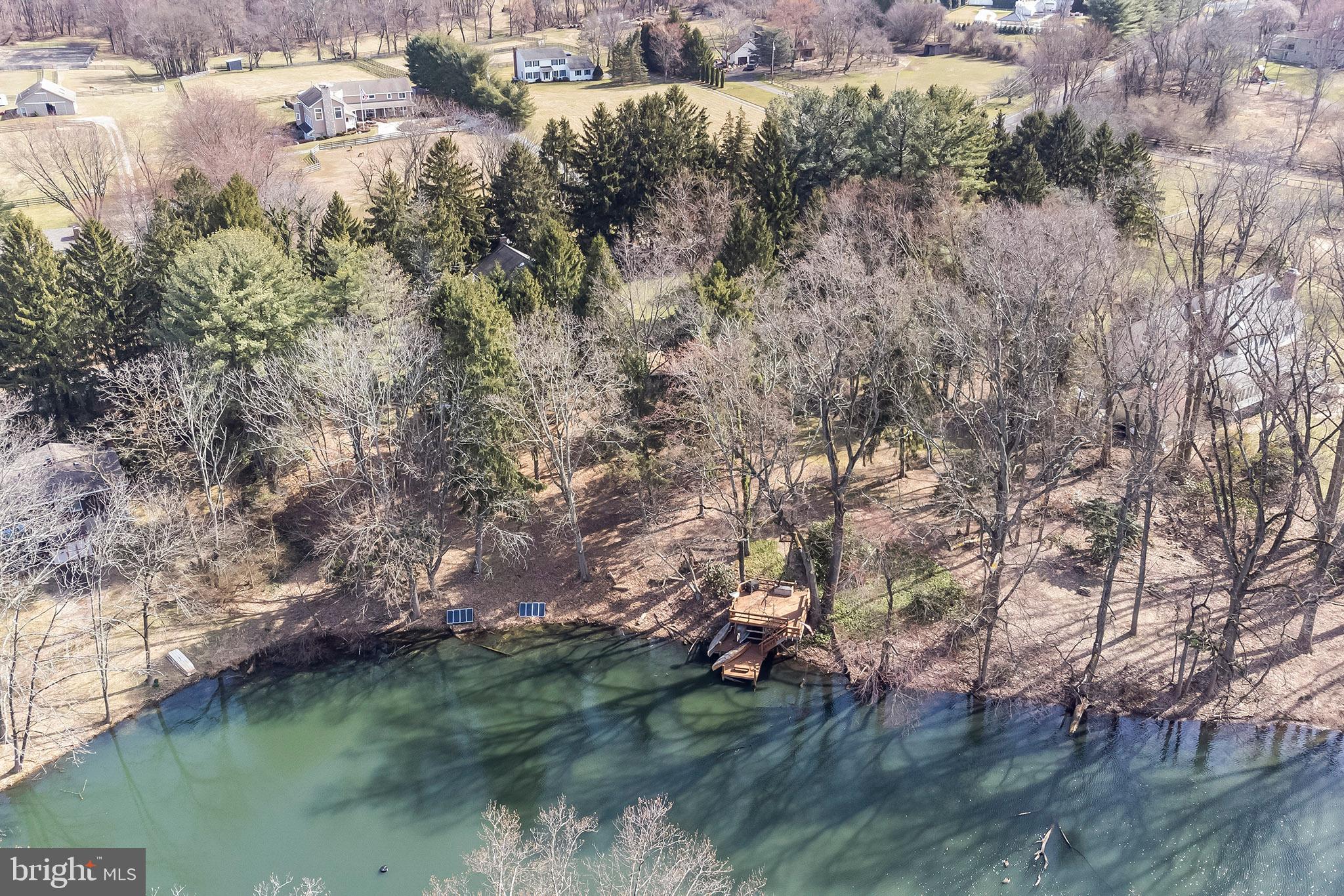 107 Millstone Road Millstone Township, NJ 08535 - Photo 25 of 28 Arial of 3 acre lake with solar fountains
