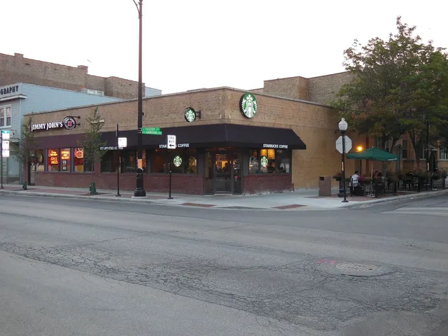 a front view of a building with street