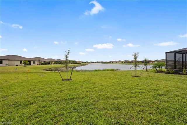 a view of a lake with houses