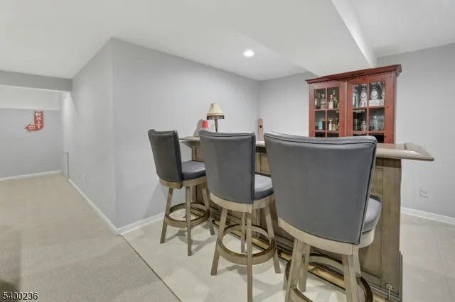 a living room with a couch and a table