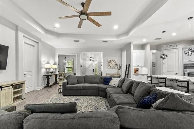 a view of livingroom with furniture and wooden floor
