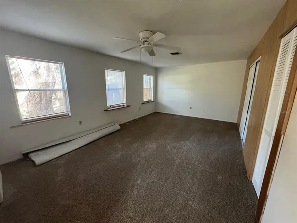 an empty room with a window