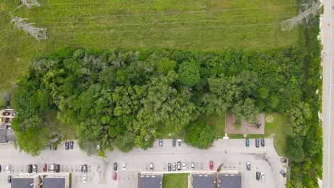 an aerial view of a residential houses