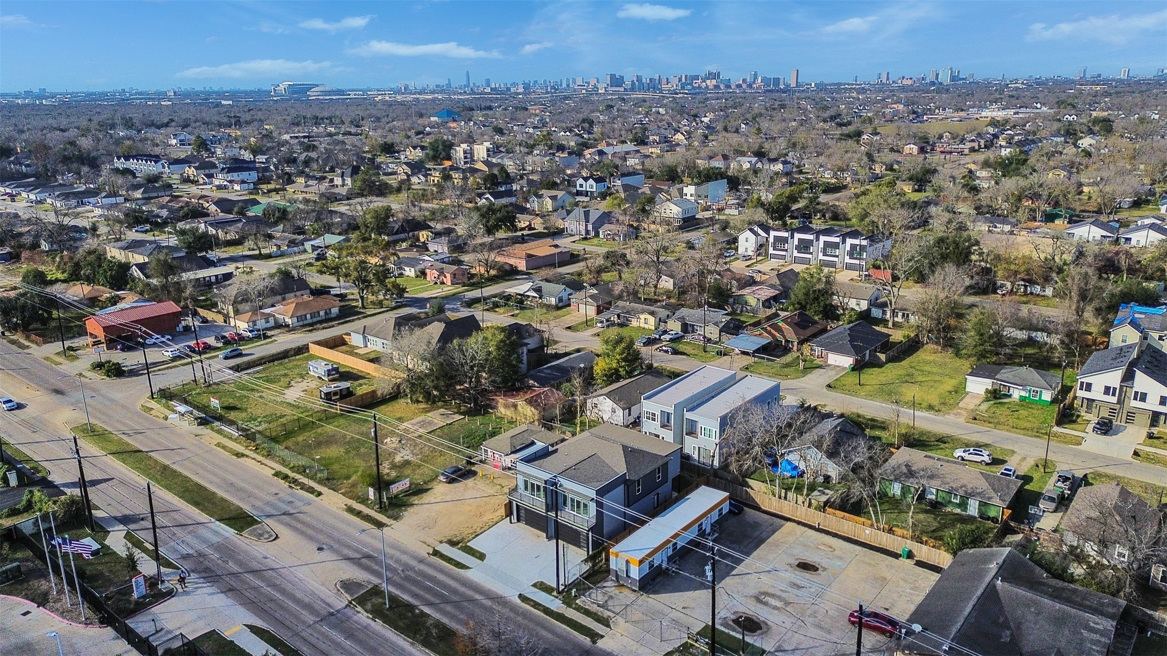 4421 Reed Road, Unit A AND B Houston, TX 77051 - Photo 32 of 39 an aerial view of a city with lots of residential buildings