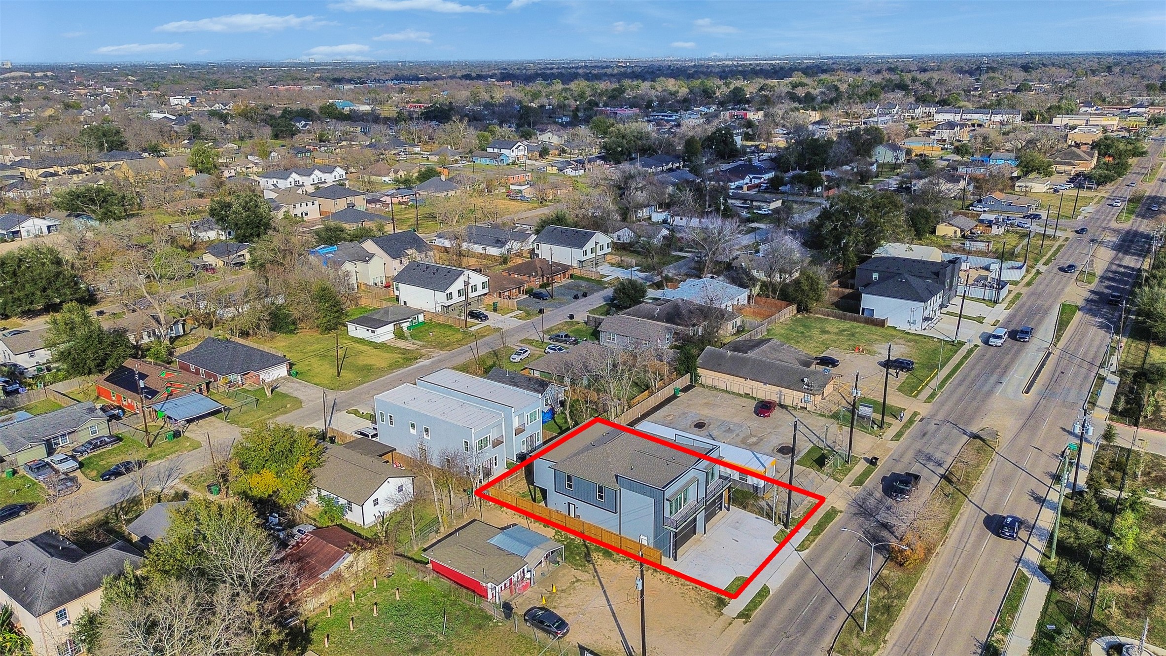 4421 Reed Road, Unit A AND B Houston, TX 77051 - Photo 33 of 39 an aerial view of residential building and parking space