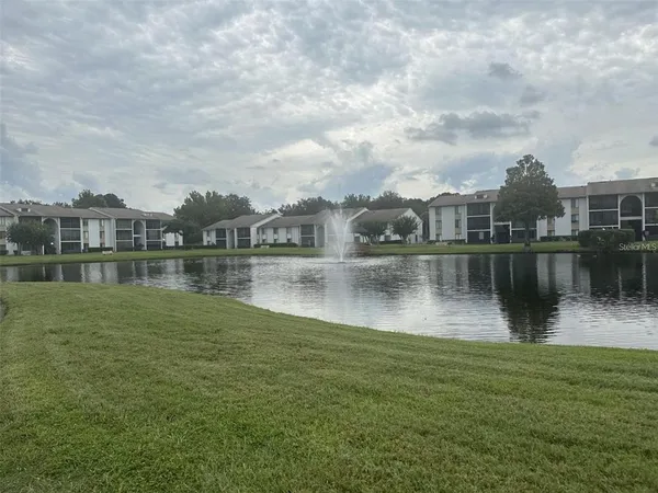 a view of a lake with houses