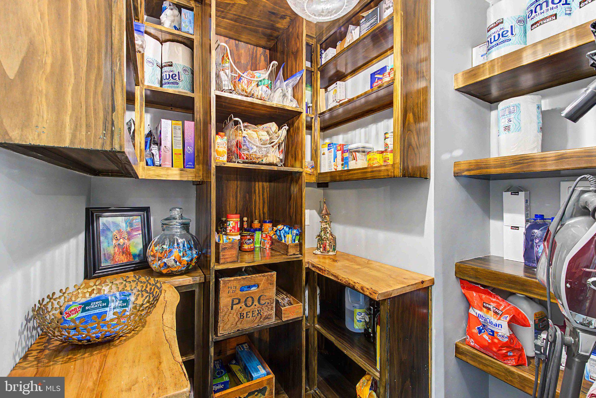 1001 Penn Point Road Oakland, MD 21550 - Photo 59 of 61 Charming pantry with rustic wood shelves.