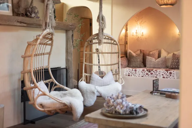 a living room with furniture