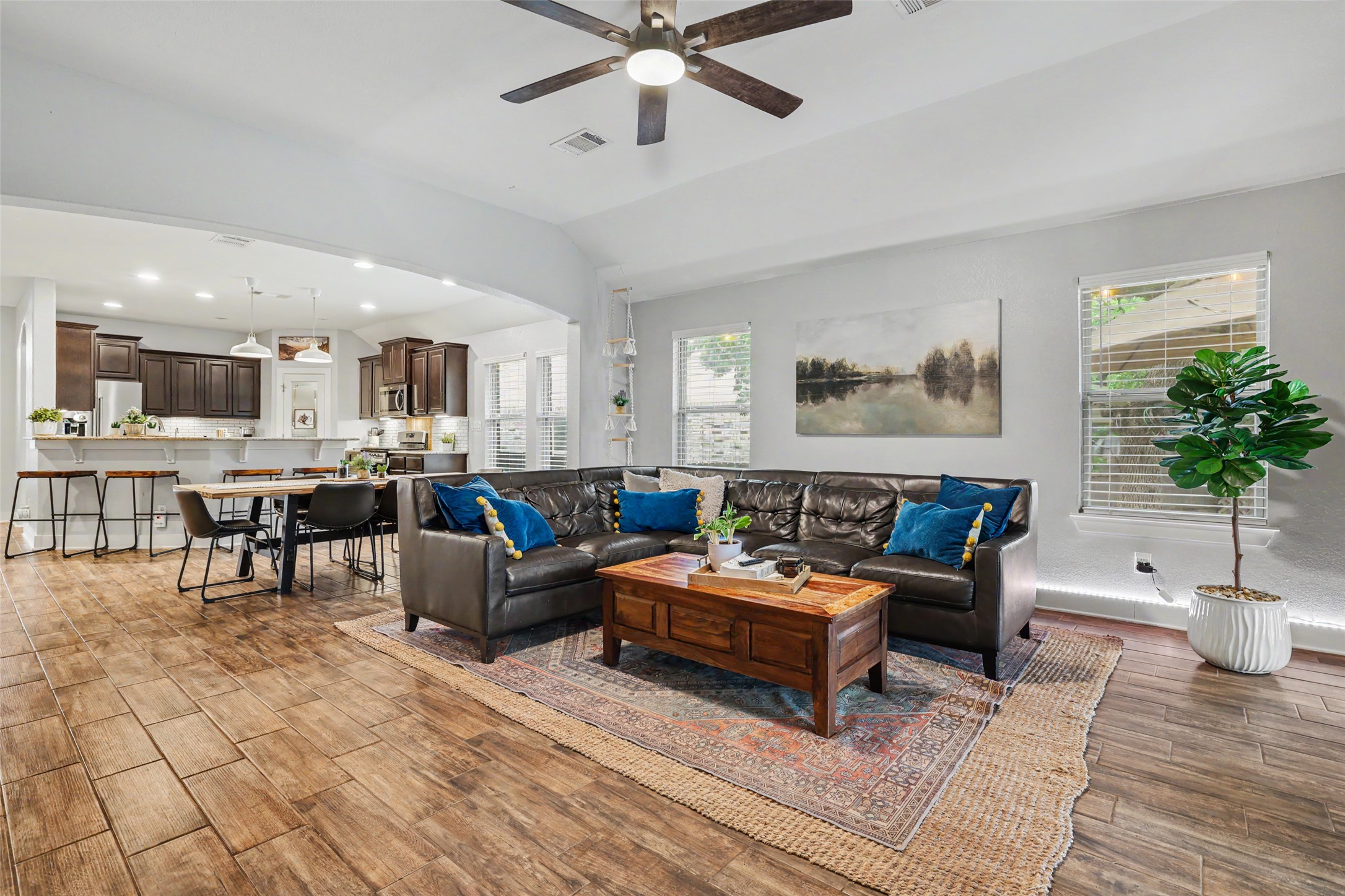 117 Rock Dock Road Georgetown, TX 78633 - Photo 38 of 38 a living room with furniture and view of kitchen