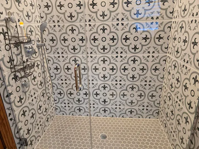 a workspace with wooden floor and furniture