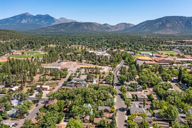 a view of city and mountain