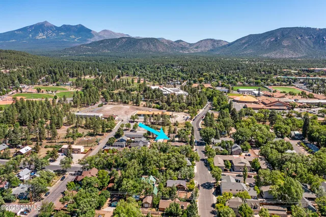 a view of city and mountain