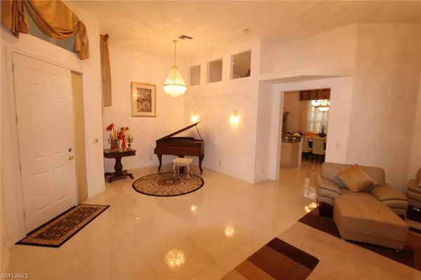 a living room with furniture