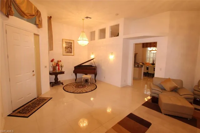 a living room with furniture