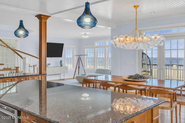 a balcony with a city view