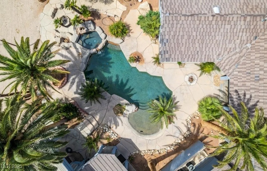 6520 Turtle Hill Road Las Vegas, NV 89110 - Photo 4 of 59 Aerial view of a pool area