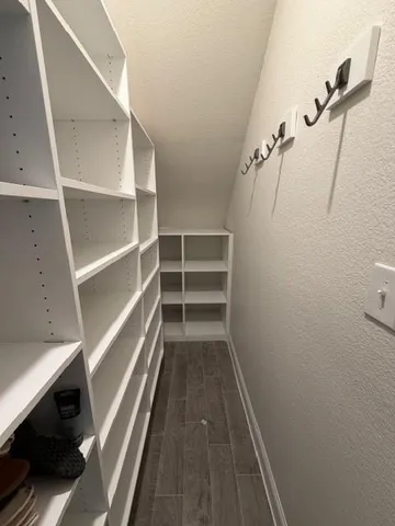 a view of a walk in closet